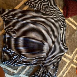 blue and white striped shirt